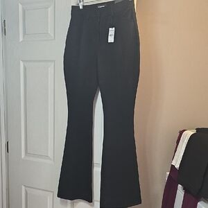 NWT Womens ExpresdBlack Flared Dress Pants - Stretchy Dress Trousers size 0